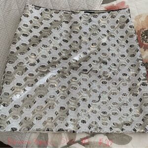 Banana Republic Silver Sequin Mini Skirt